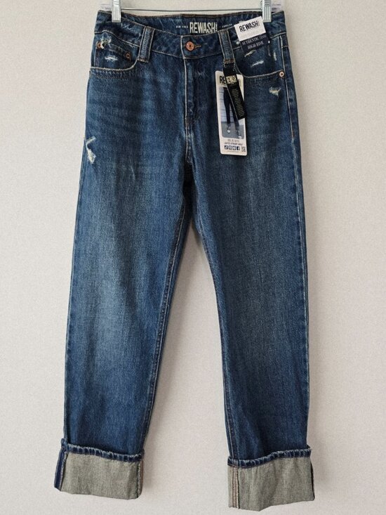 Rewash Denim - Rewash Straight Cuffed Hem Jeans 28 Medium Wash NWT